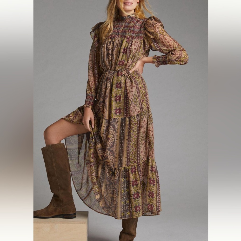 Anthropologie Multicolor High Low Dress